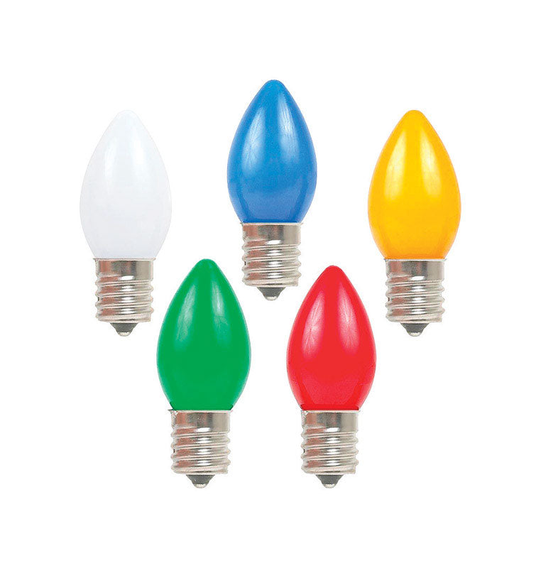 Holiday Bright Lights BU25C7-OMUA Christmas C7 Light Bulbs, Multicolored, 1"