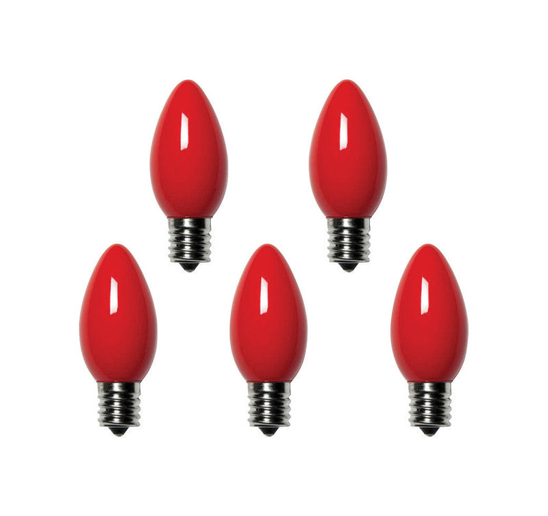 Holiday Bright Lights BU25C9-ORDA Christmas C9 Light Bulbs, Red, 1"