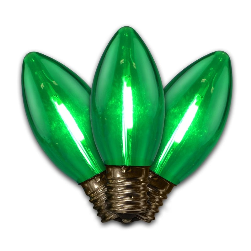 Holiday Bright Lights BU25FLDSC9-TGRA C9 LED Christmas Light Bulbs, Green