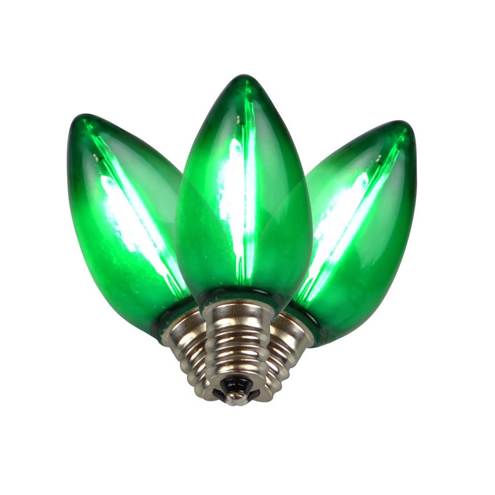 Holiday Bright Lights BU25FLDSC7-TGRA LED C7 Christmas Light Bulbs, Green