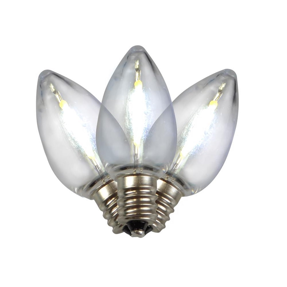 Holiday Bright Lights BU25FLDSC7-TPWA LED C7 Christmas Light Bulbs, Pure White