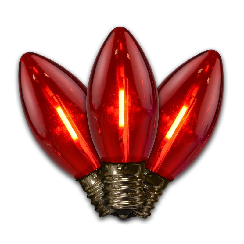 Holiday Bright Lights BU25FLDSC9-TRDA C9 LED Christmas Light Bulbs, Red