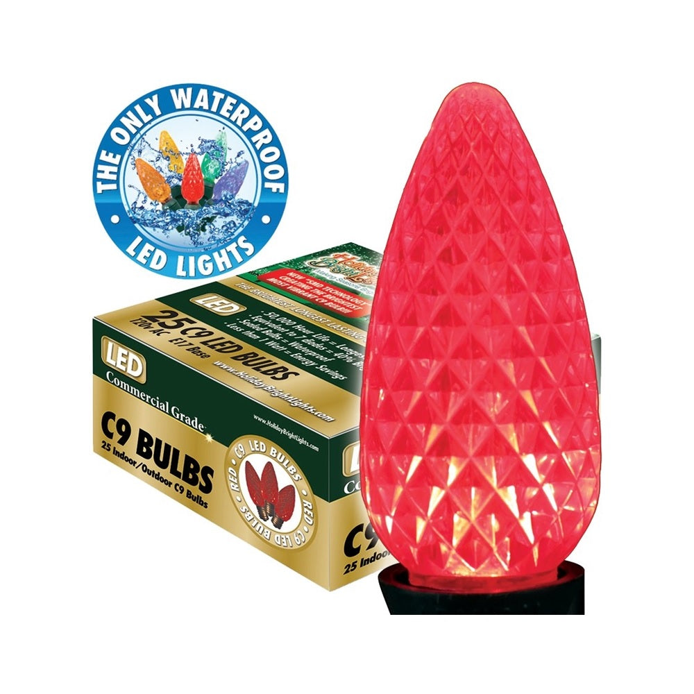 Holiday Bright Lights BU25-LEDFC9-TRD LED Christmas Replacement Bulb, 120 Volts