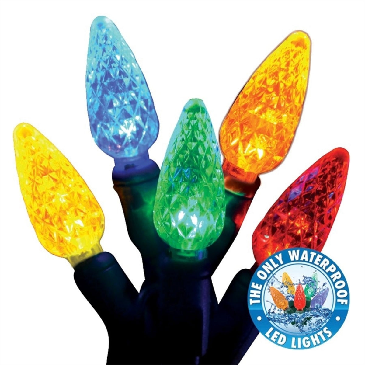 Holiday Bright Lights LED-C6R100-MU LED Reel Christmas Light Set, 100 Lights