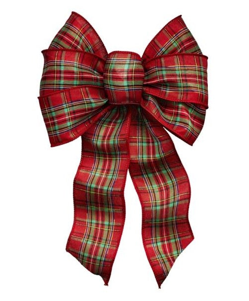 Holiday Trims 6125 Plaid Christmas Bow, 7 Loops