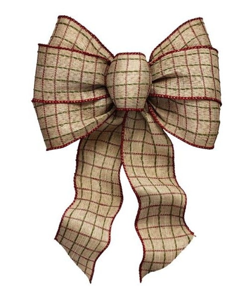 Holiday Trims 6127 Rustic Plaid Christmas Bow, 7 Loops