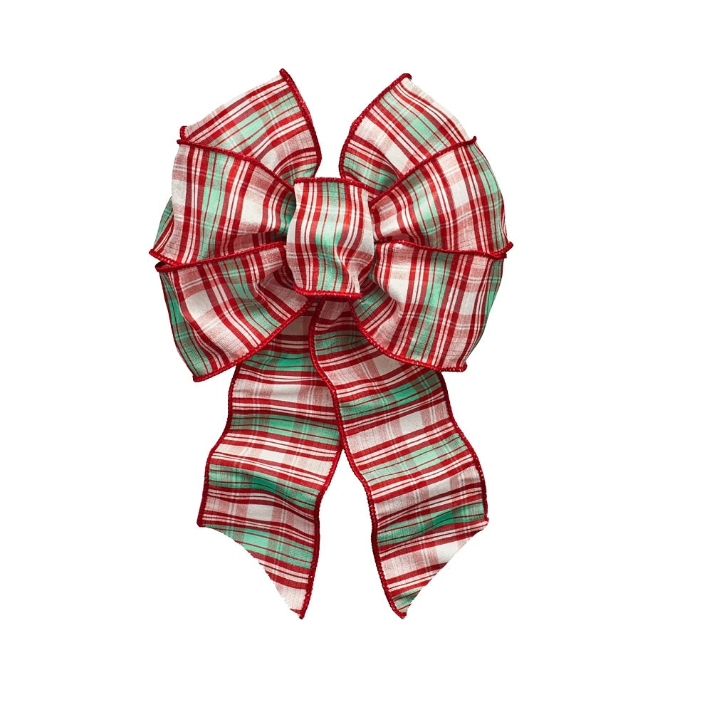 Holiday Trims 6161 Wired Christmas Bow, Red/White/Green