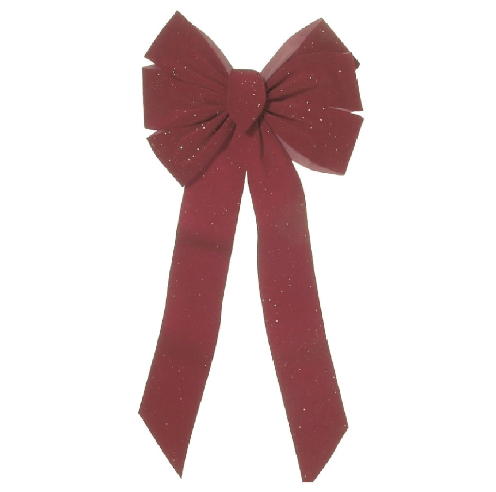 Holidaytrims 6077 Glittered Velvet Bow, Velvet PE