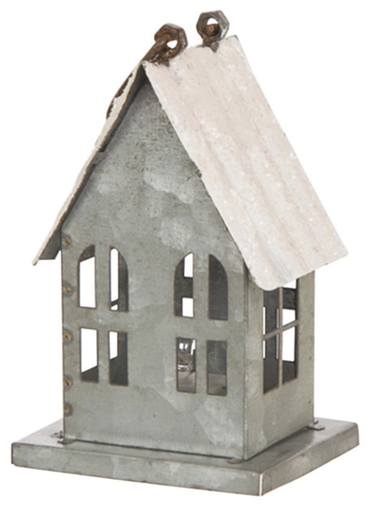 HomePlus JK49135 Lighted Christmas Birdhouse, Gray/White