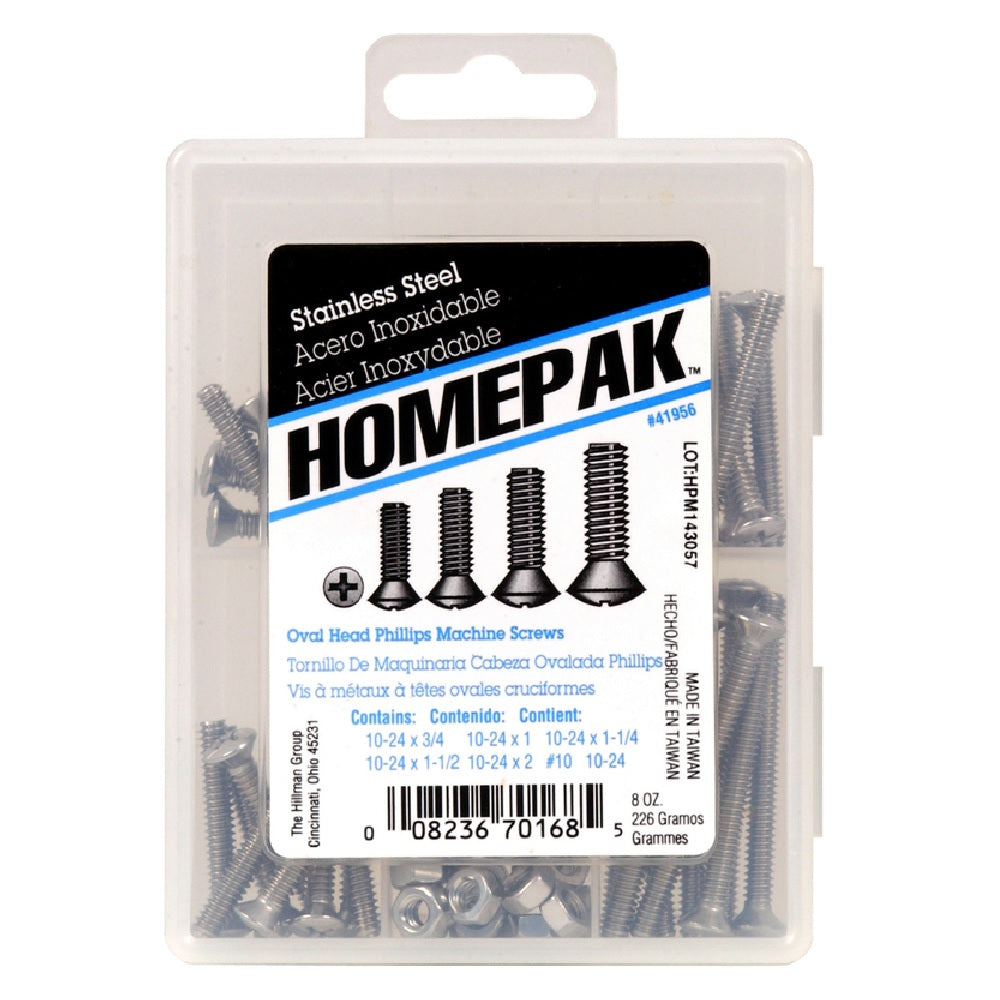 Homepak 41956 Phillips Oval Head Machine Screw Kit, Stainless Steel