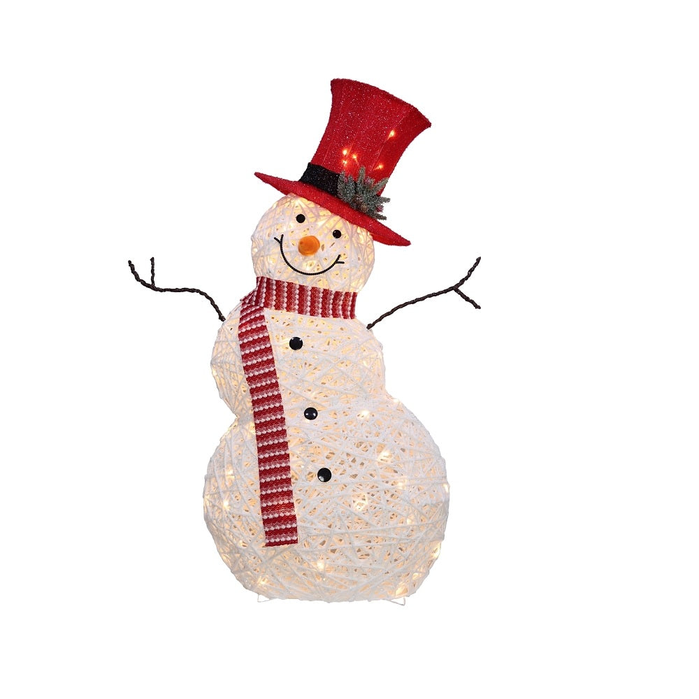 Hometown Holidays 56705 3D Waving Christmas Snowman, White, 47 Inch