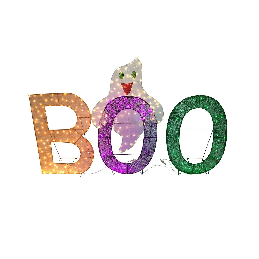 Hometown Holidays 72725 Pre-Lit 3D Halloween Ghost with Boo, Multicolor