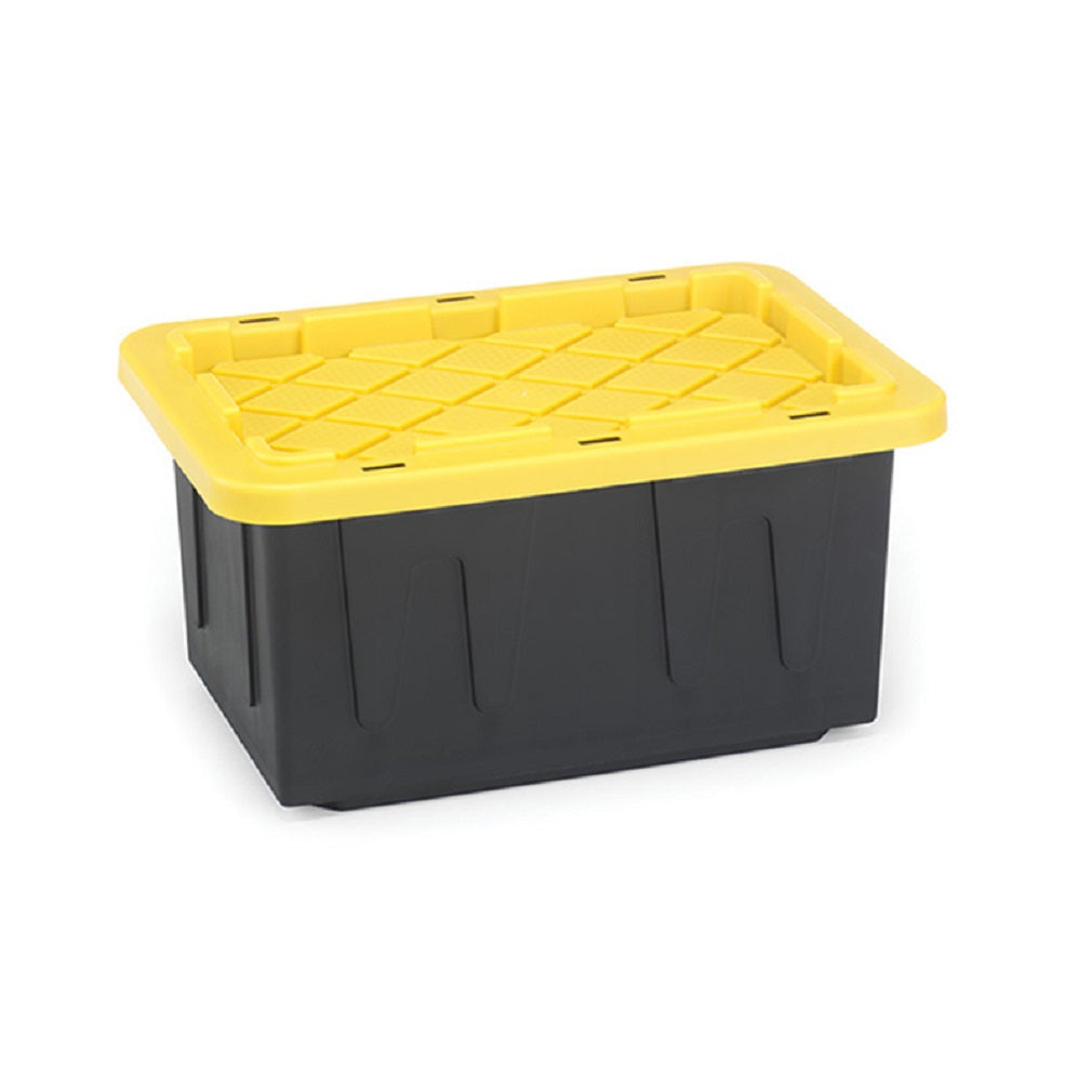 Homz 4415BKYL.06 Durabilt Storage Tote, Plastic, 15 Gallon