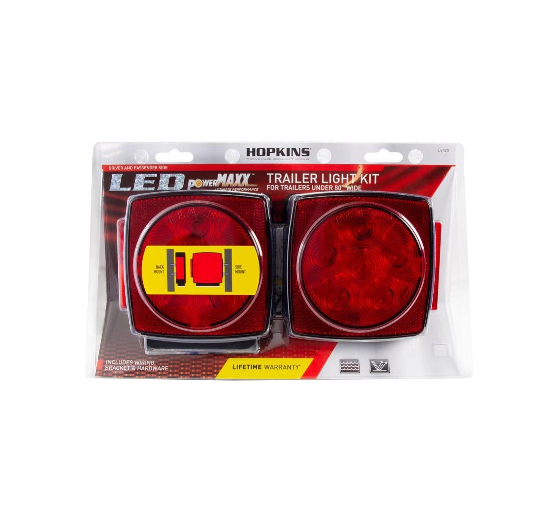 Hopkins C7423 Square Stop/Tail/Turn LED Light Kit, ABS Plastic