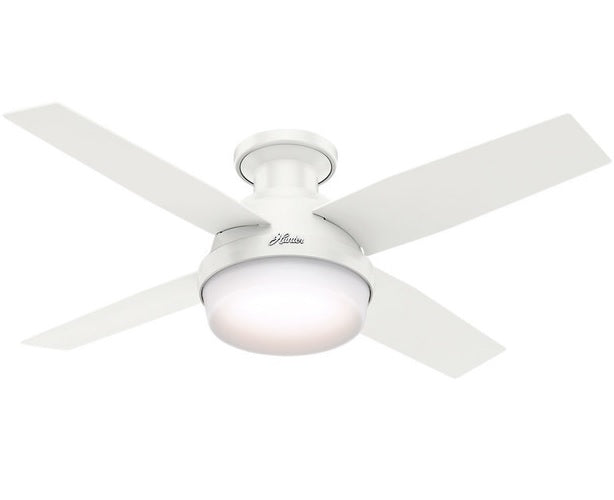 Hunter 59244 Dempsey Ceiling Fan With Light, White