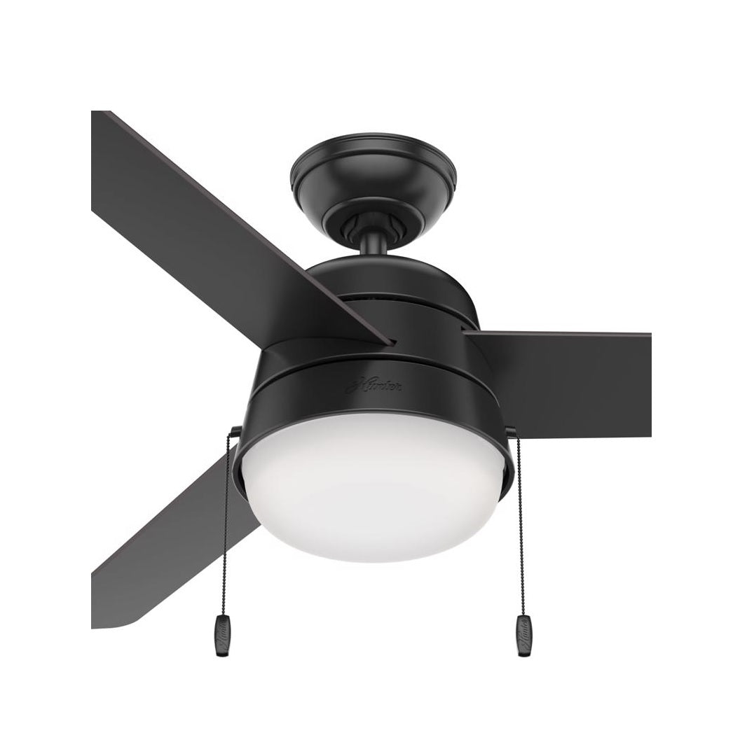 Hunter Fan 50386 Aker LED Ceiling Fan, Black, Matte