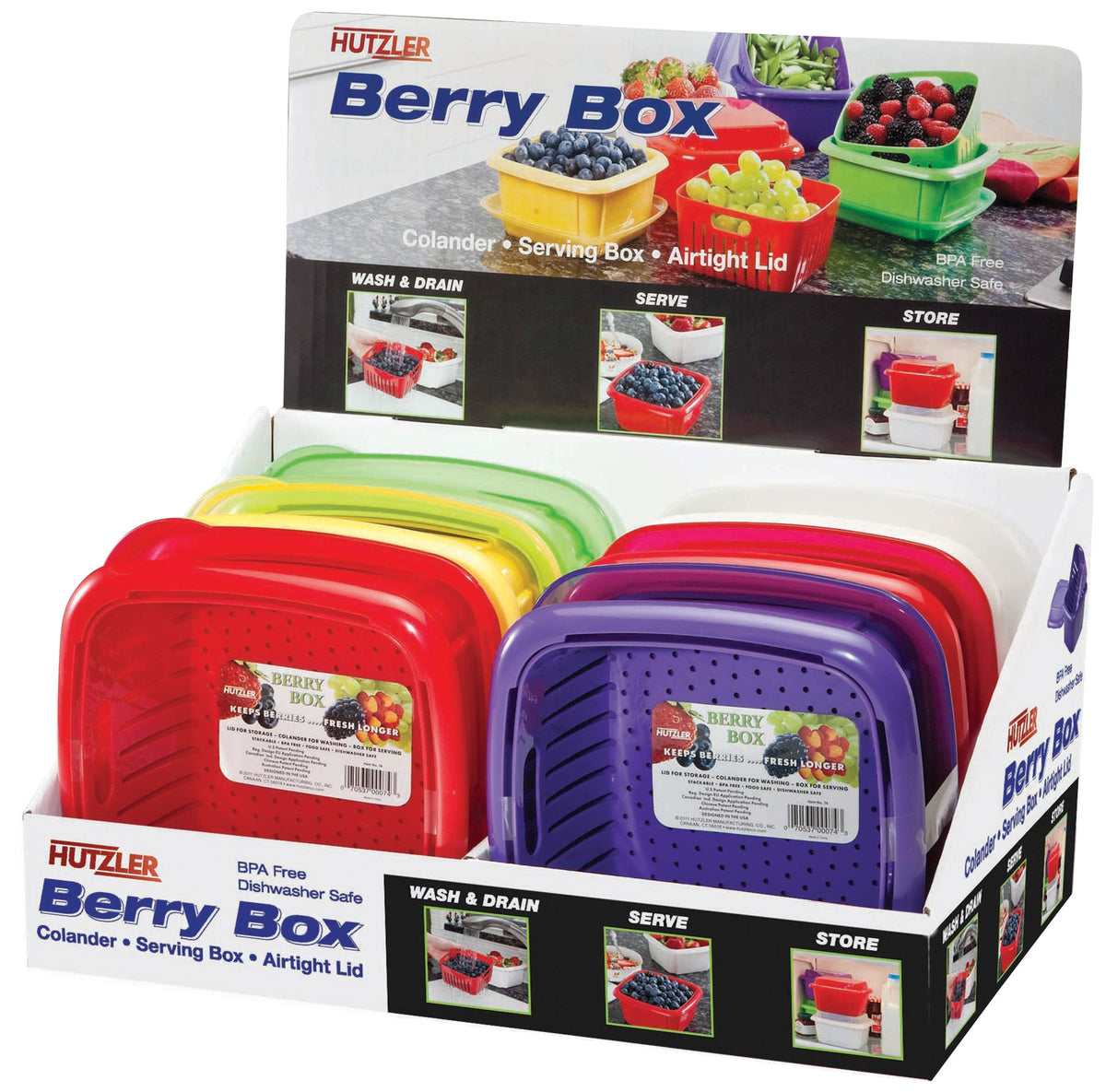 Hutzler 674PRO Berry Box, Assorted Colors