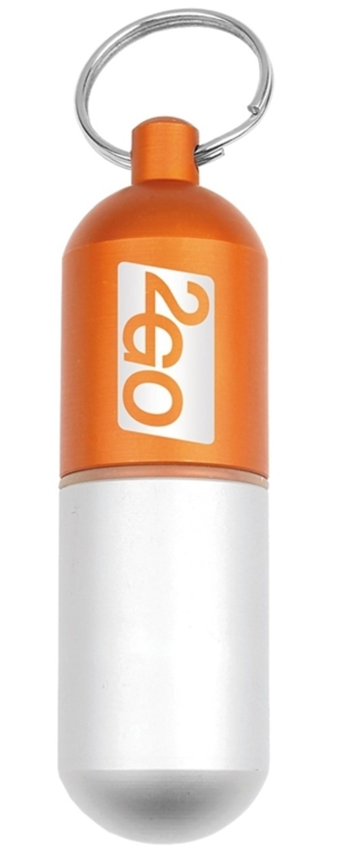 Hy-Ko KC609 2GO Medium Survival Capsule Key Chain, Orange