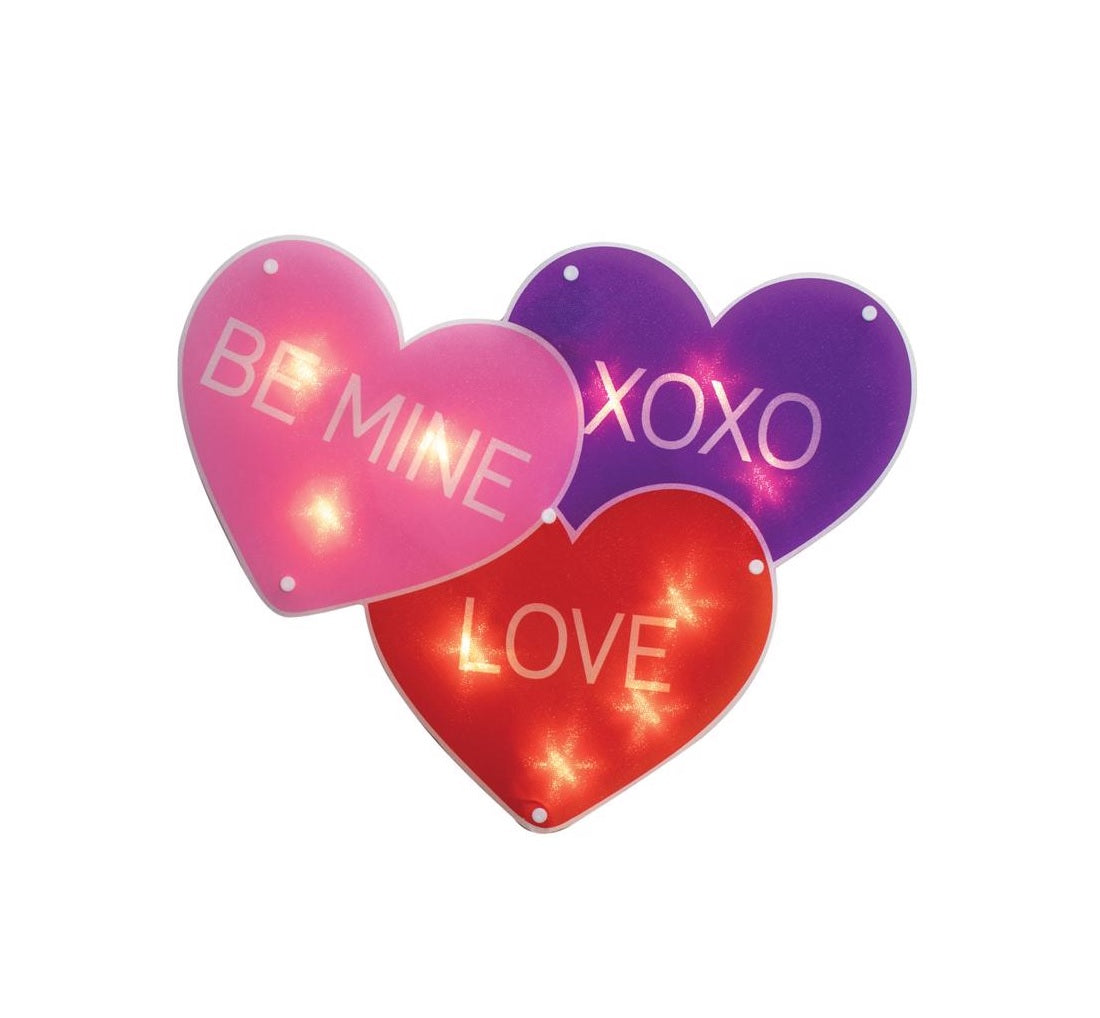 IG Design 29583D Valentine's Day Shimmer Decoration, Be Mine/Xoxo/Love