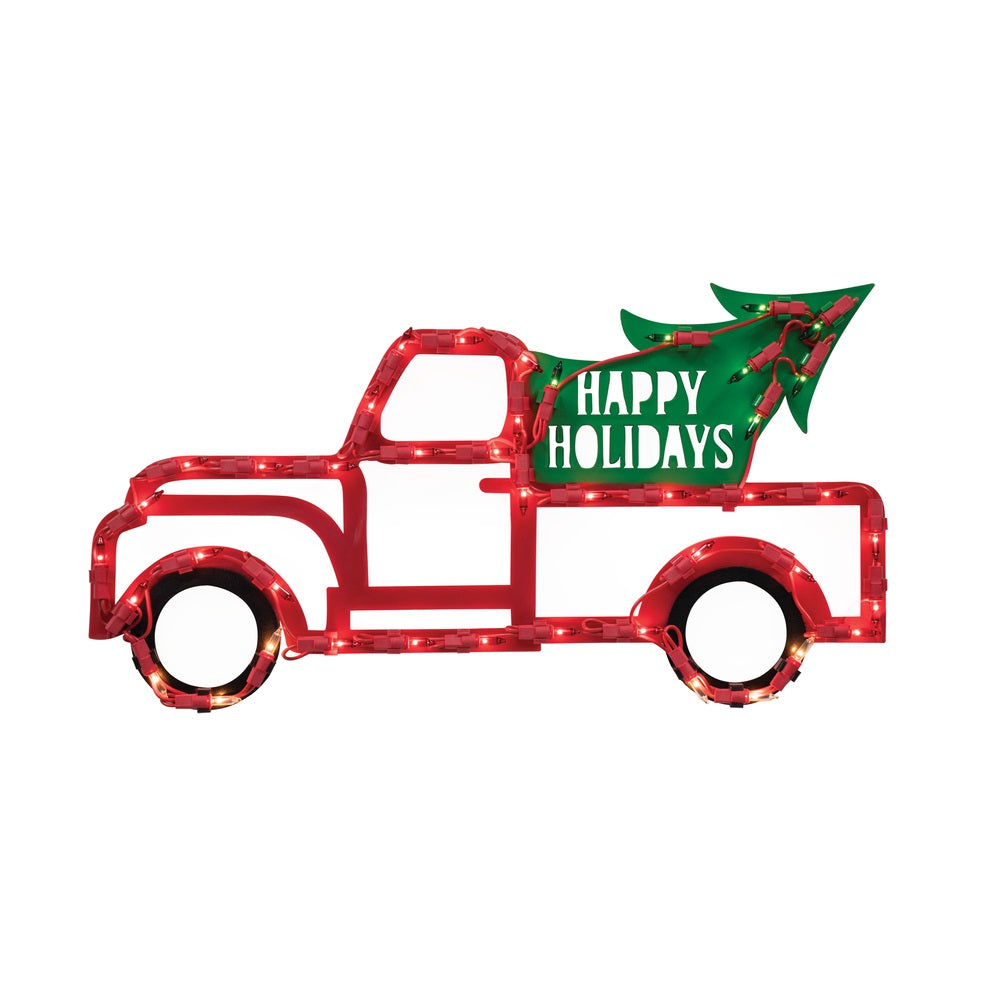 IG Design 63684 Truck & Tree Christmas Window Silhouette