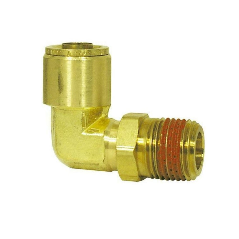 Imperial 91231 Air Brake Push-To-Connect Male Elbow, Brass, Per Package Of 5
