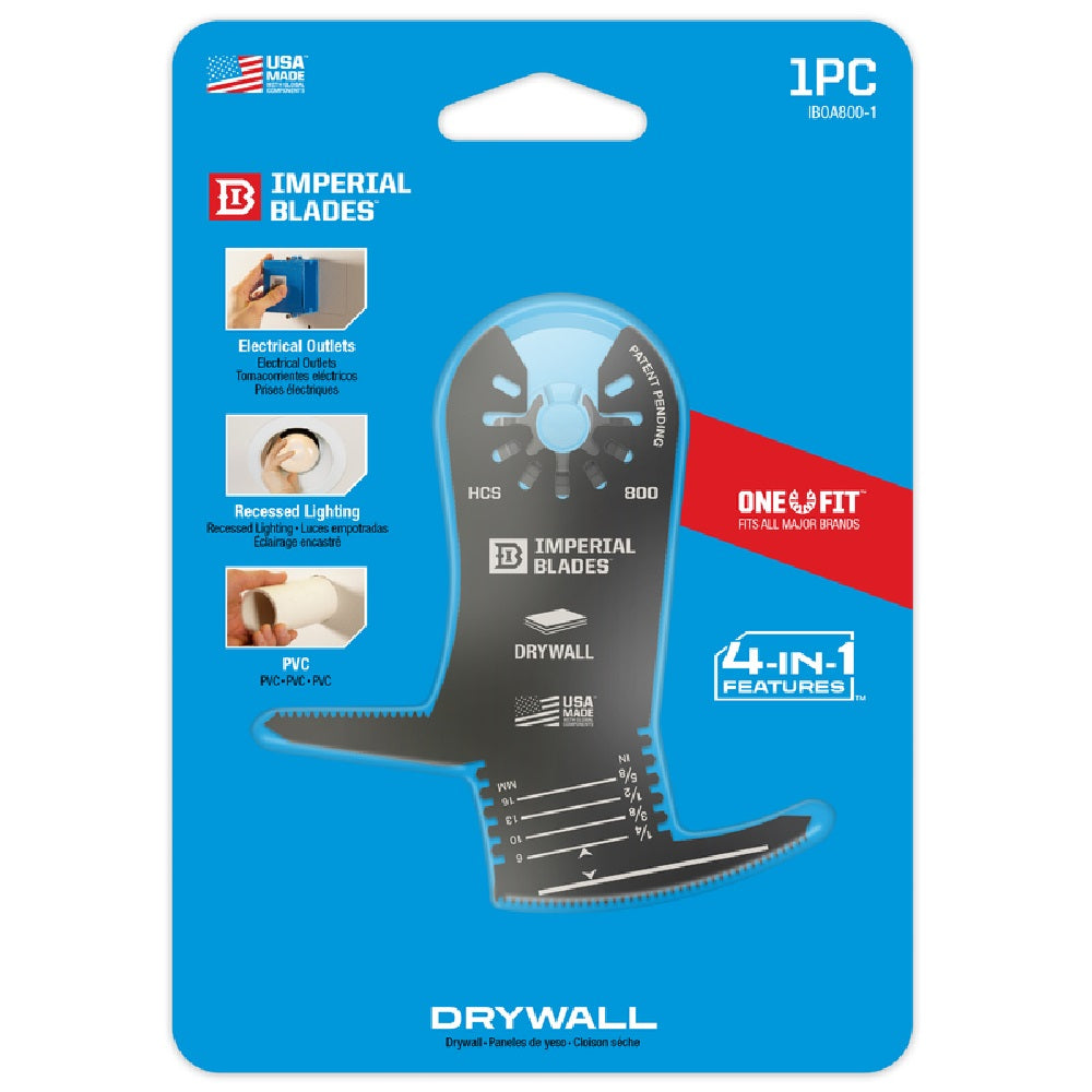 Imperial Blades IBOA800-1 One Fit 4-In-1 Drywall Blade, High Carbon Steel
