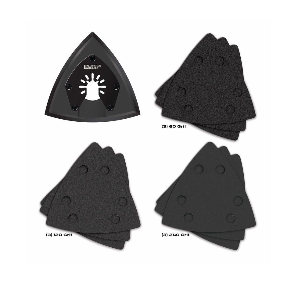 Imperial Blades IBOTSPV-10 One Fit Triangular Sanding Set, Black