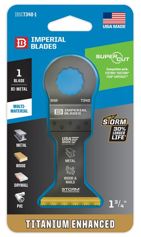 Imperial Blades IBSCT340-1 Super Cut Multi-Material Storm Titanium Metal/Wood Blade, 1-3/4"