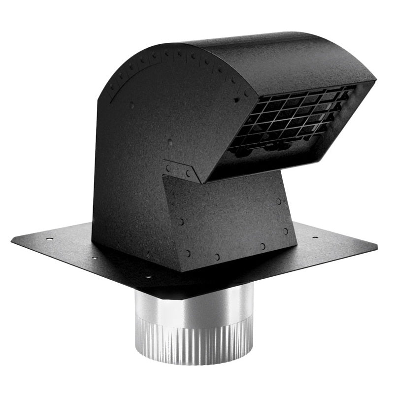 R2 Aluminum Roof Cap with Collar, Black/Silver, low price, best vent