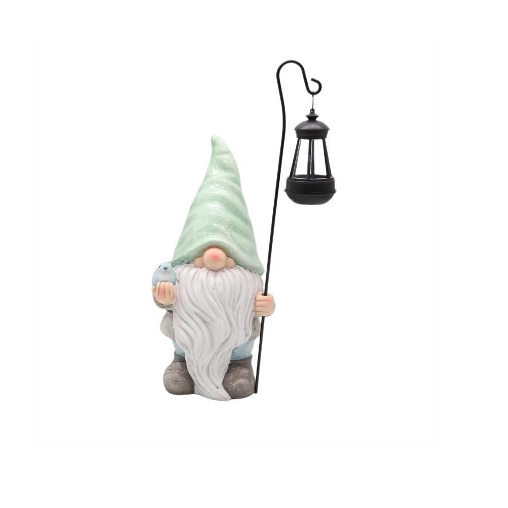 Infinity 1018-2104031 Gnome Figurine with Solar Lantern, Multicolored