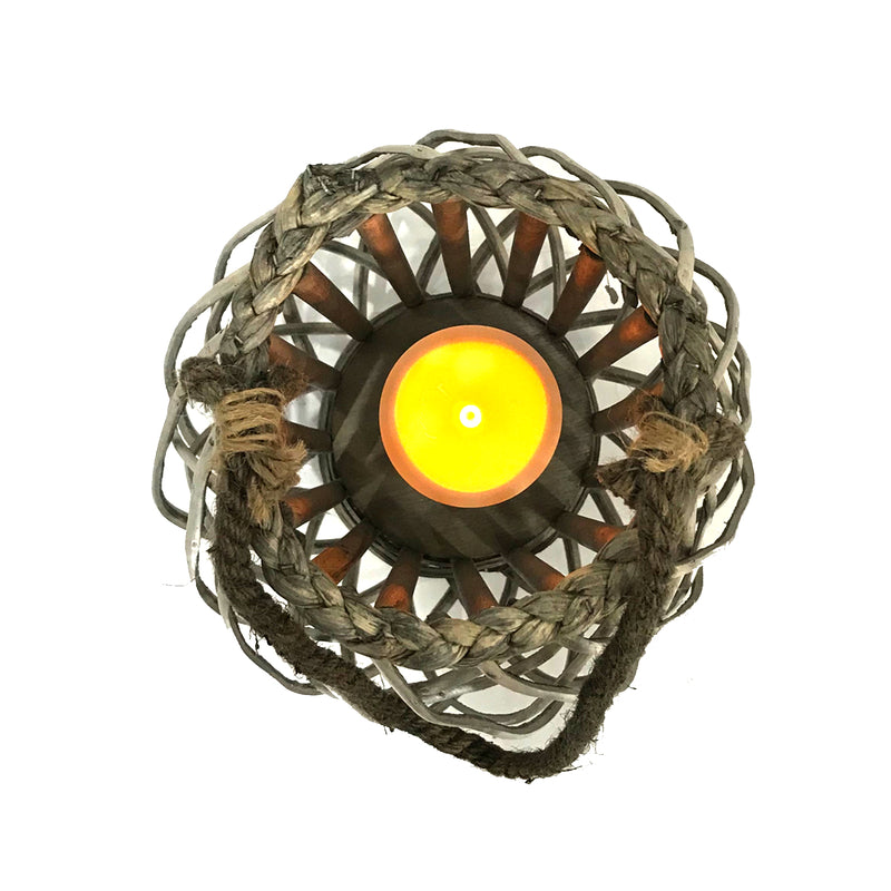 Infinity HY18407C LED Wood Flameless Lantern, Grey, 23.62"