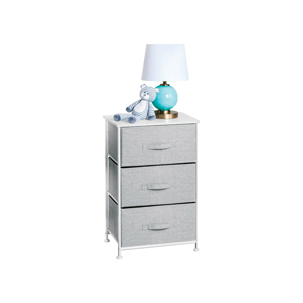 InterDesign 05243 Aldo 3-Drawer Storage Unit, Grey/White