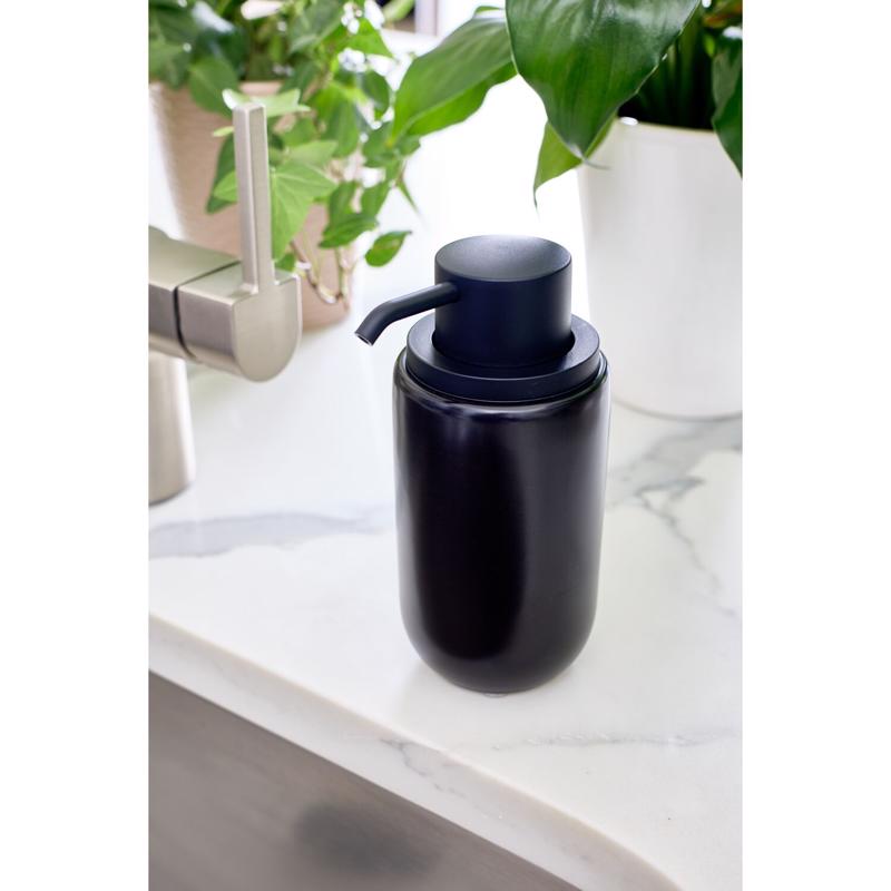 InterDesign 51727 Counter Top Pump Soap Dispenser, Black, 12 Oz