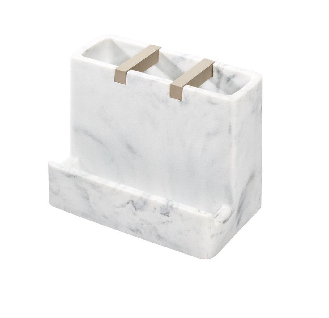 InterDesign 28250 Dakota Toothbrush Holder, White Marble