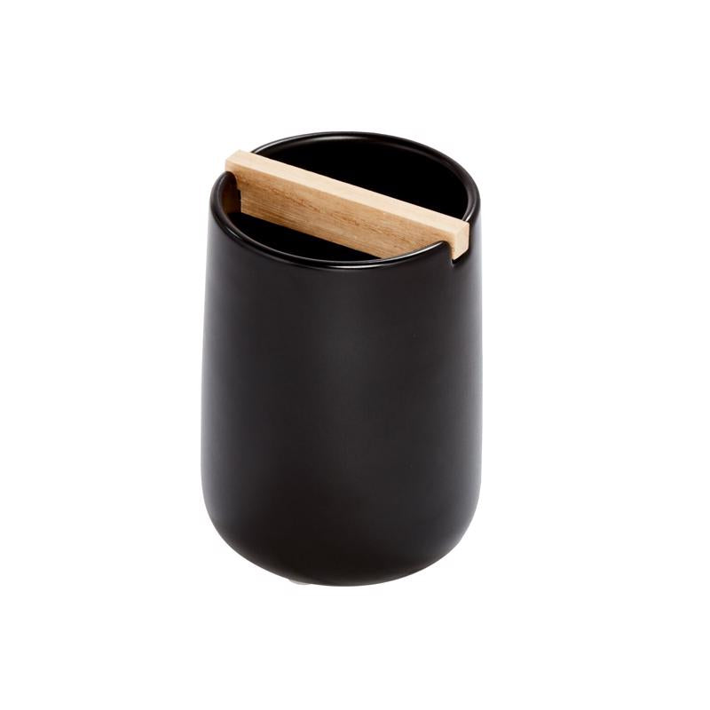 iDesign 28267 Eco Vanity Toothbrush Holder, Ceramic, Black