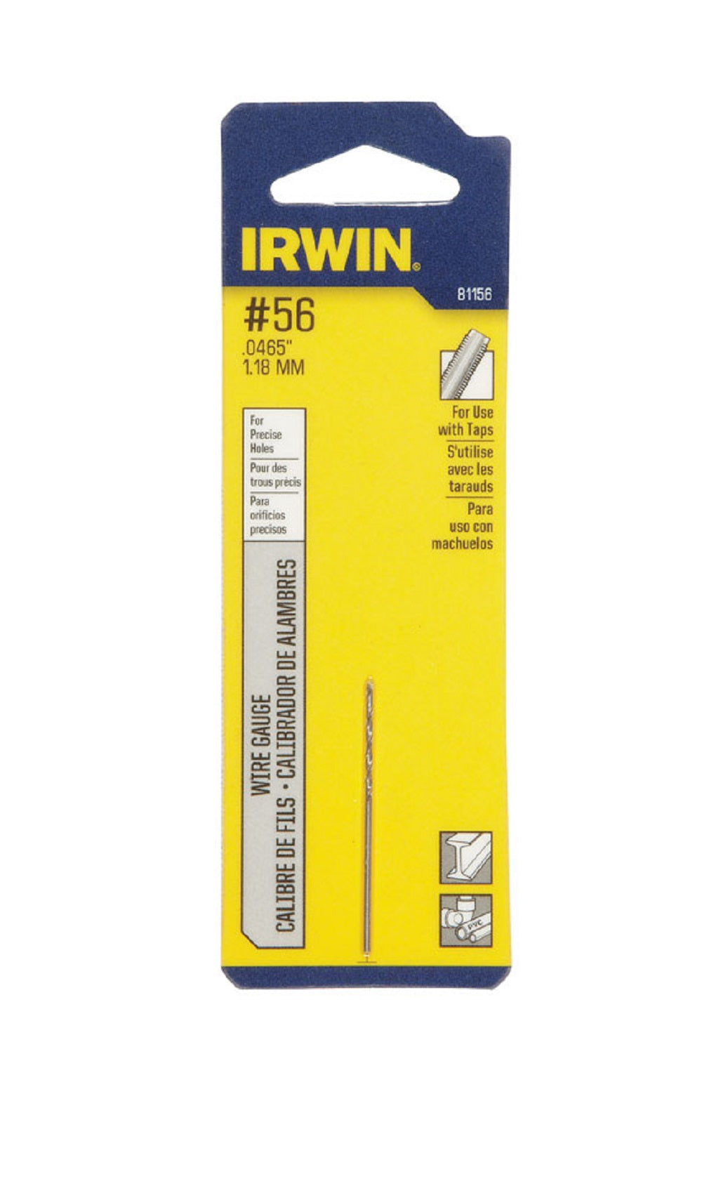 Irwin 81156 High Speed Steel Wire Gauge Drill Bit, #56