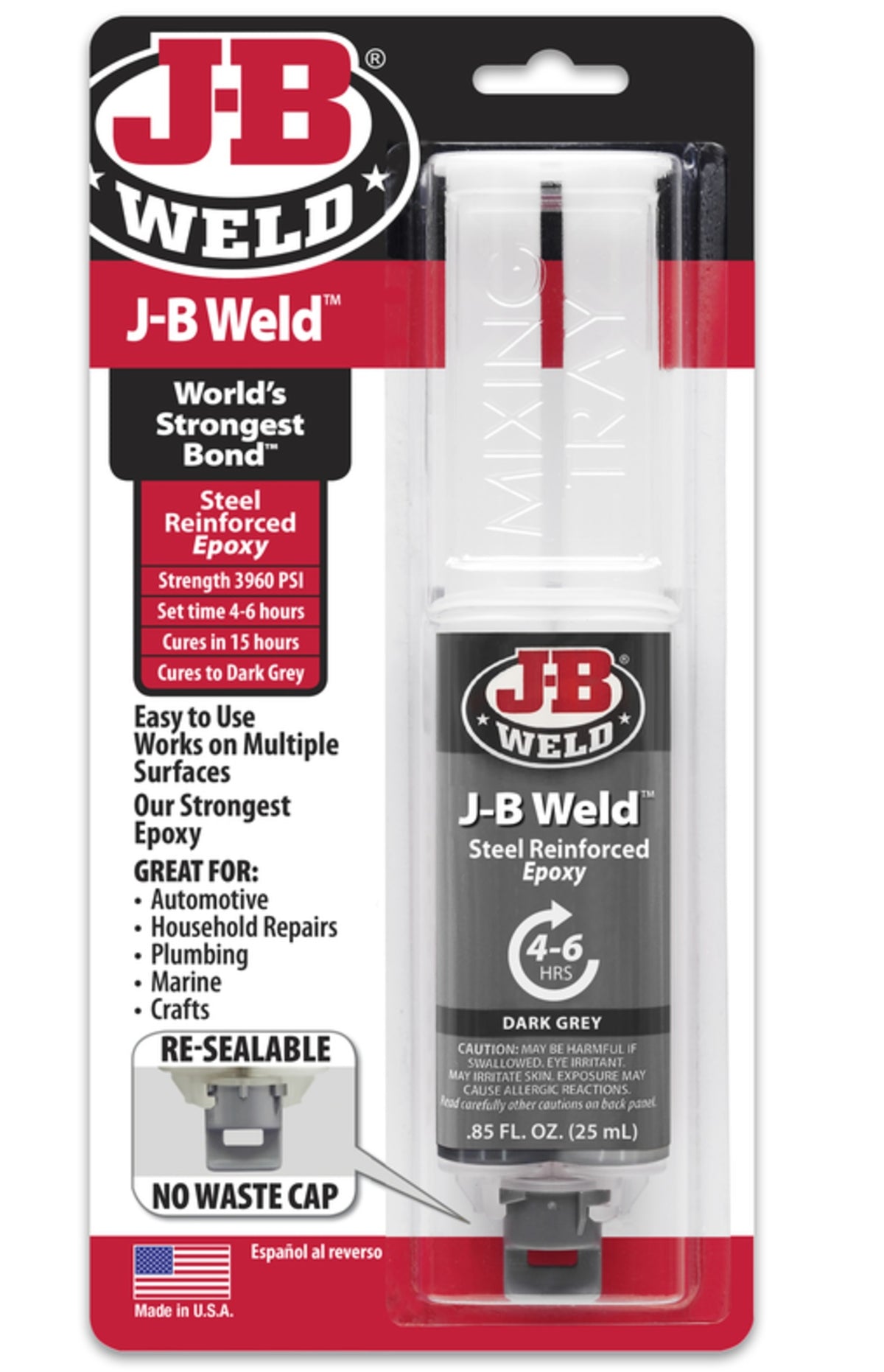 J-B Weld 50165 Extra Strength Epoxy, 0.85 Oz