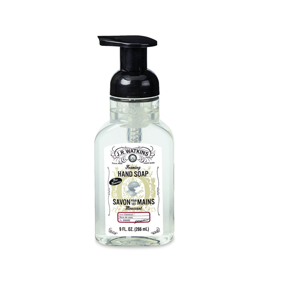 J.R. Watkins 20628 Foam Hand Soap, Coconut Scent, 9 Oz