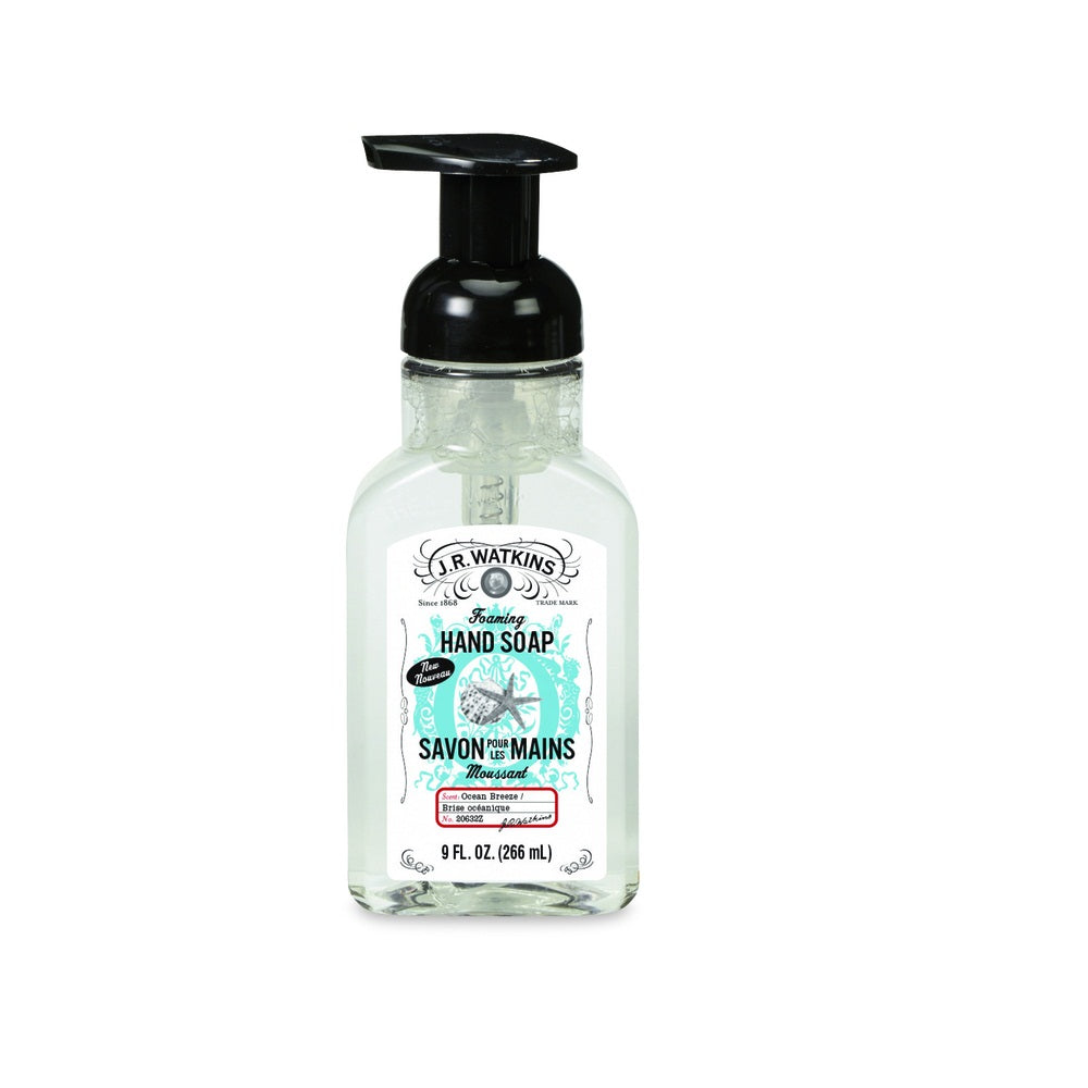 J.R. Watkins 20632 Foam Hand Soap, Ocean Breeze Scent, 9 Oz