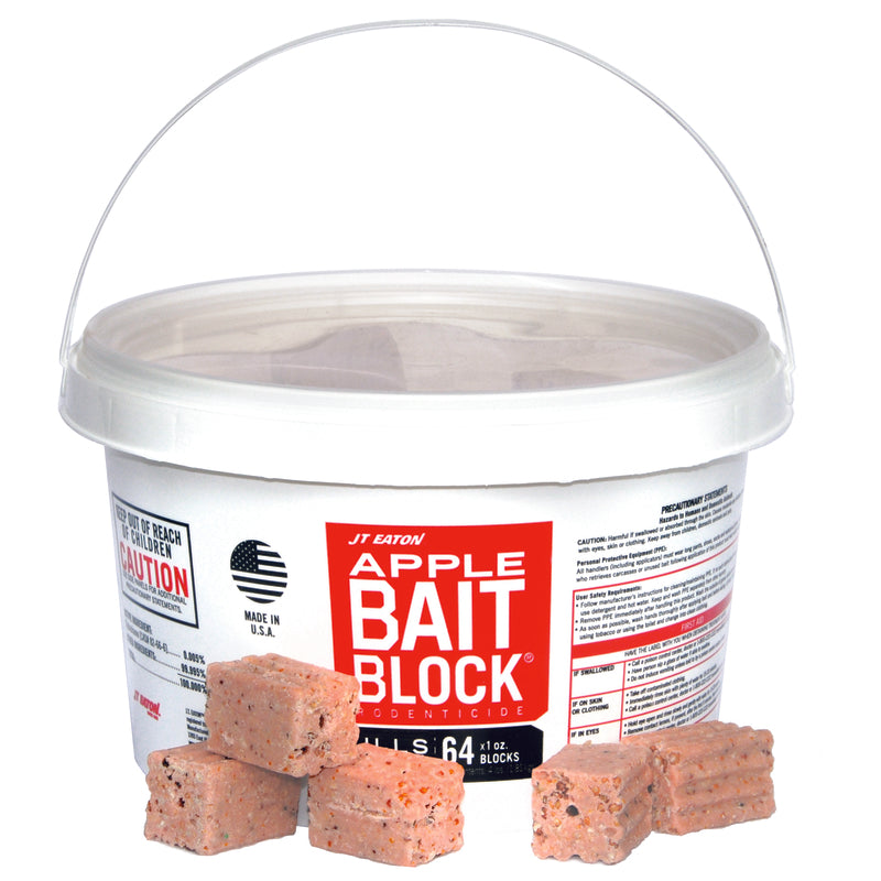 JT Eaton 704-AP Apple-Flavor Bait Block For Rat And Mouse, 64 Blocks, 4 lb, Pail