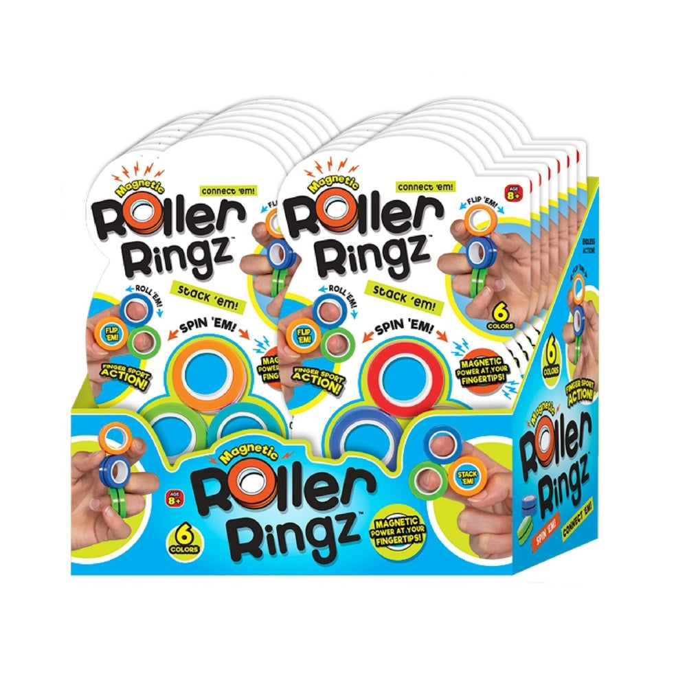Ja-Ru 3803 Roller Ringz Magnetic Finger Ring Toy, Assorted Colors