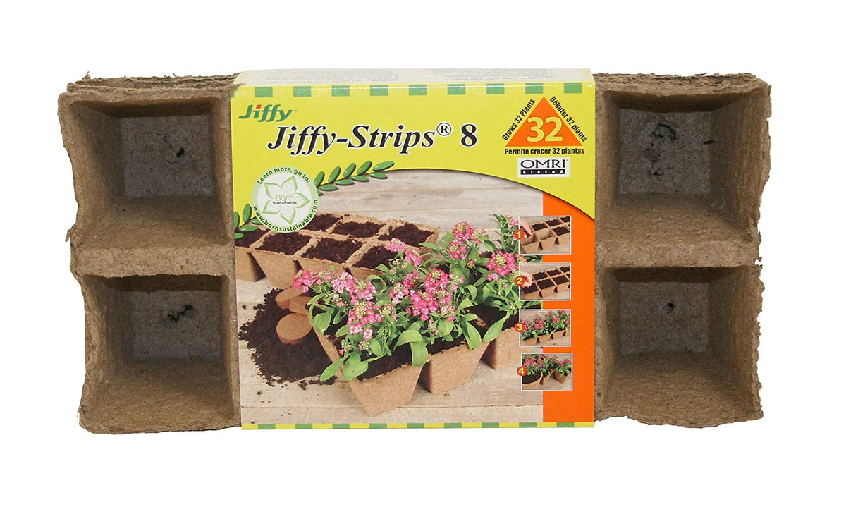Jiffy JS32 Peat Pot Strip, Peat Moss, Pack of 4