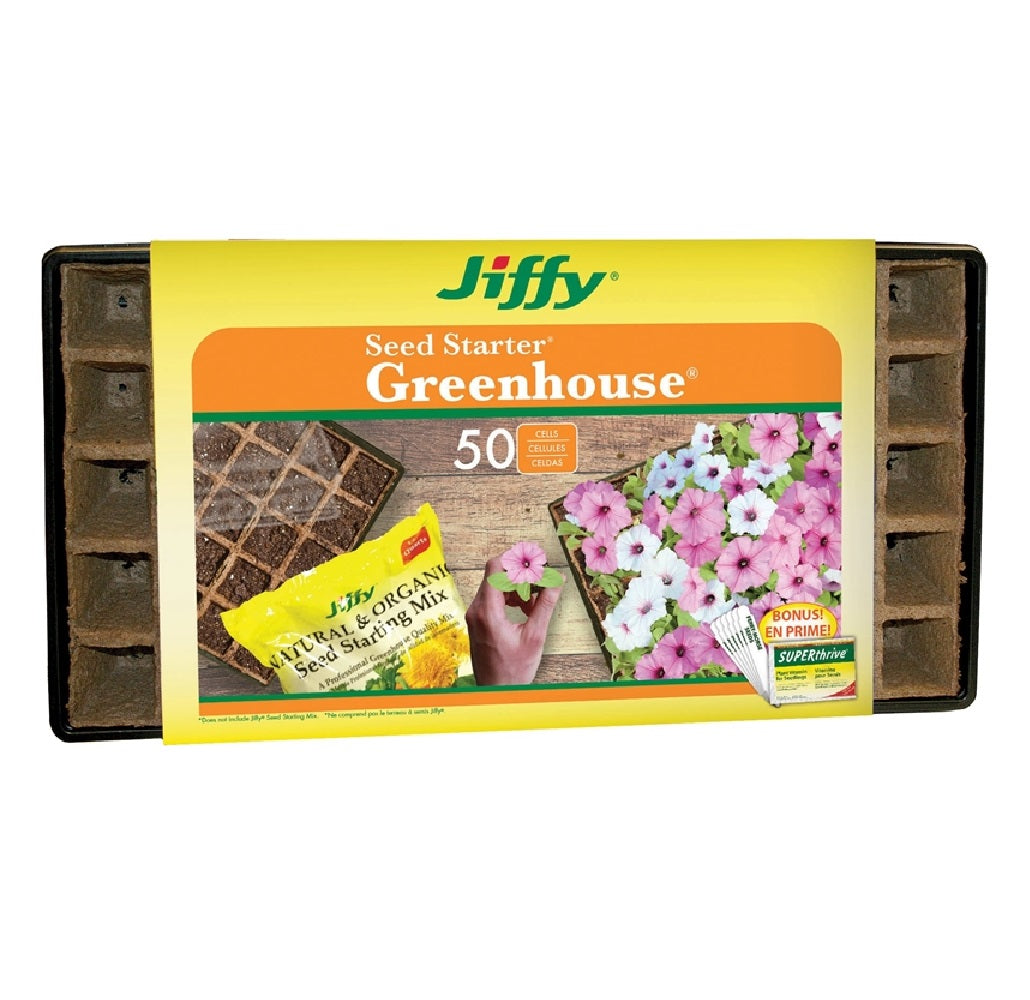 Jiffy Products TS50HST-16 Peat Strips Greenhouse Seed Starter, 50 Cells