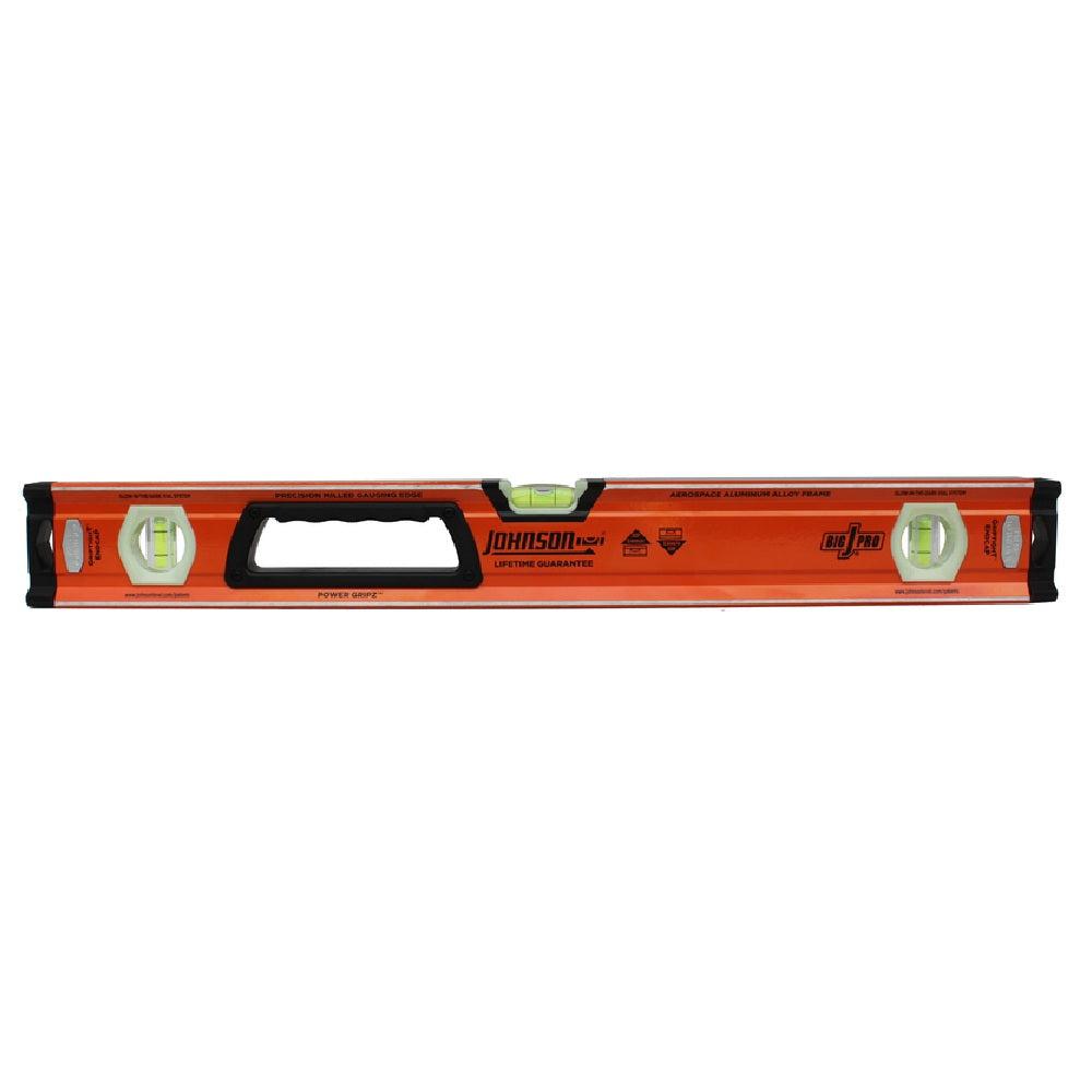 Johnson 1734-2400 Magnetic Box Level, Aluminum, Orange, 24"