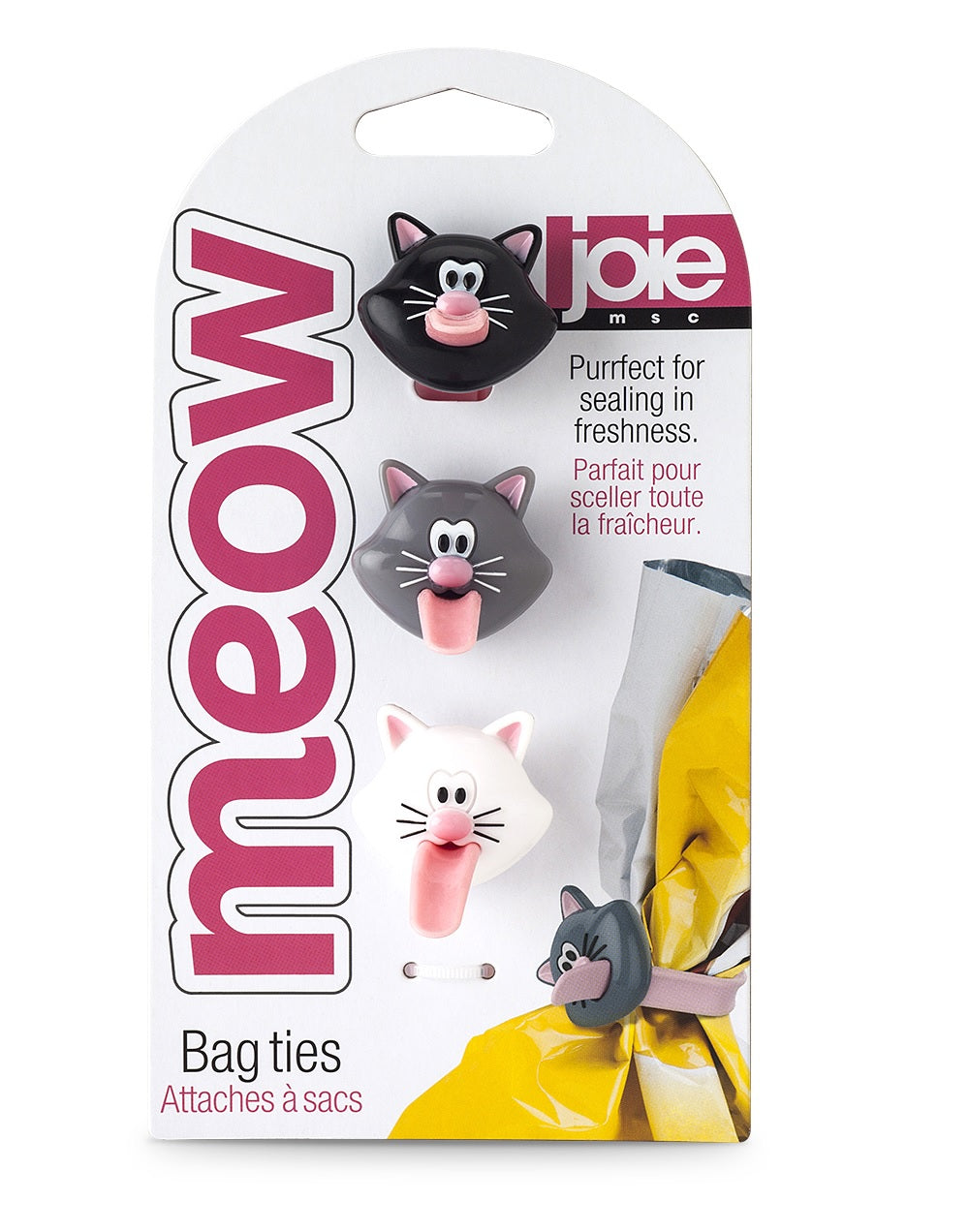 Joie MSC 12415 Meow Bag Ties, Assorted Colors