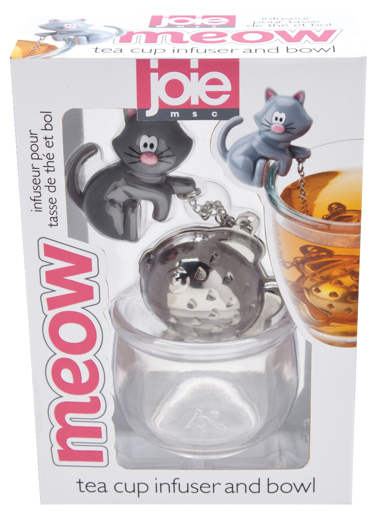 Joie MSC 10065 Meow-Tea Cup Infuser & Bowl, Assorted Colors