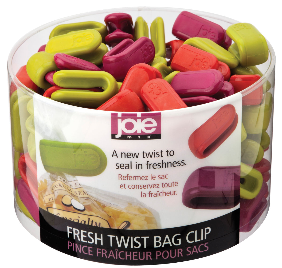 Joie MSC 26567PRO Twist Bag Clips, Assorted Colors