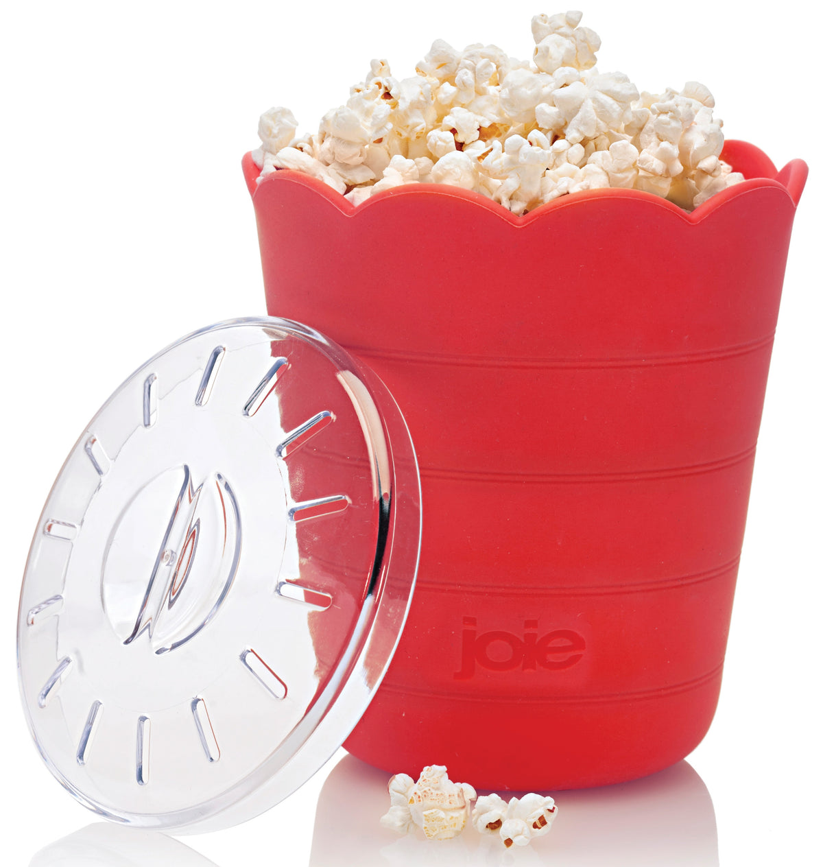 Joie MSC 14449 Pop Up Mircoware Popcorn Maker, Clear/Red