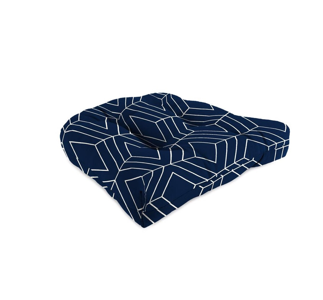 Jordan Manufacturing 9915-5877Q Geometric Wicker Seat Cushion, Polyester