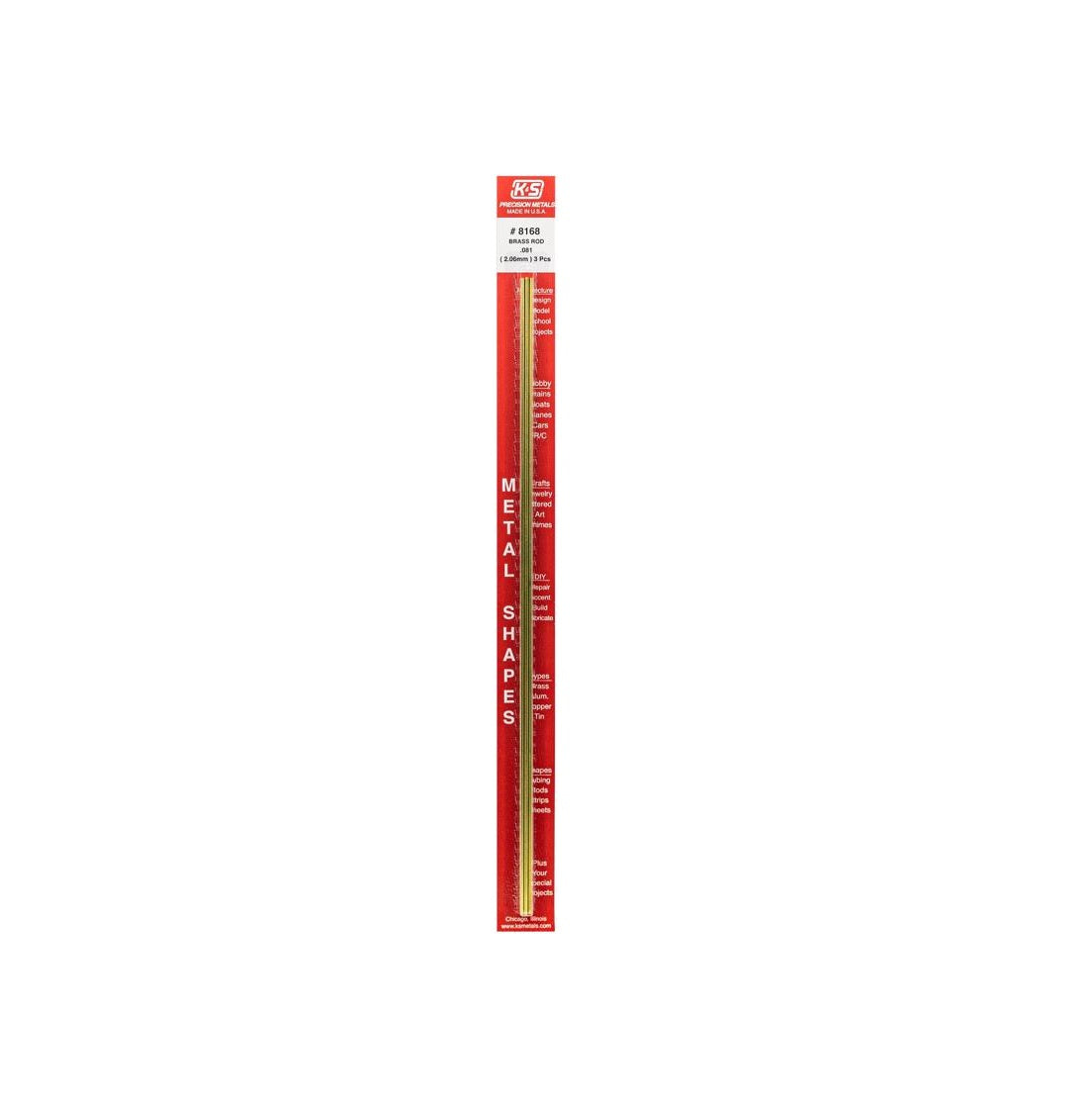 K&S 8168 Brass Rod, 12 Inch